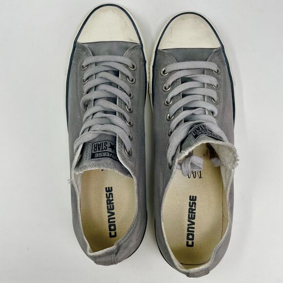 Converse Shoes Mens 10 W 12 Distressed Gray Canvas Chuck Taylor All Star Low Top - Picture 6 of 10